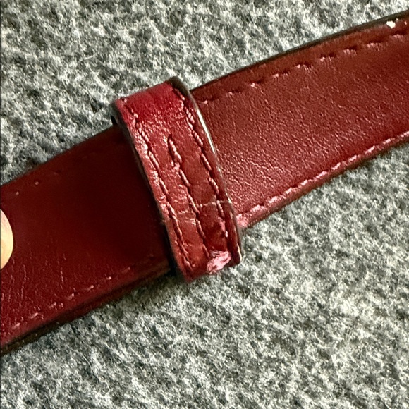 Coach Burgundy Shoulder Bag with Chain Detail - Picture 6 of 6